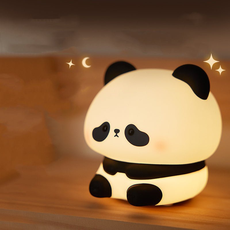 Panda Night Lights For Kids Cute Animal Silicone Timing Rechargeable Lamp Cartoon Panda Bedroom Decoration Kids Boys Girls Gift - Zambeel