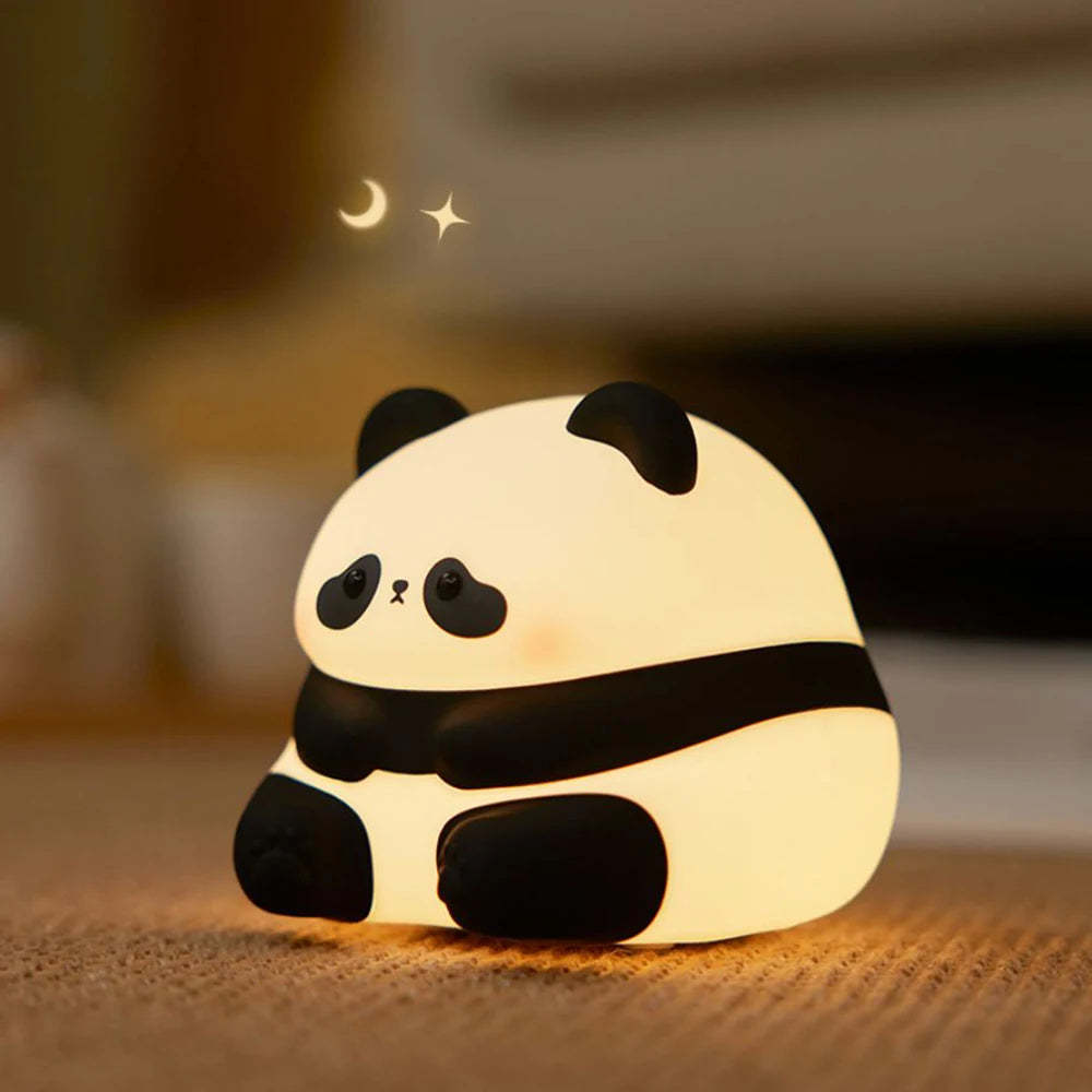 Panda Night Lights For Kids Cute Animal Silicone Timing Rechargeable Lamp Cartoon Panda Bedroom Decoration Kids Boys Girls Gift - Zambeel