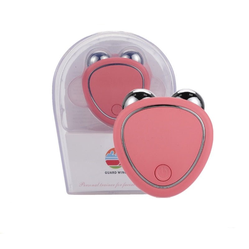 Portable Facial Micro - current Beauty Instrument For Lifting Thinning And Reducing Edema With Double Roller Massager - Zambeel