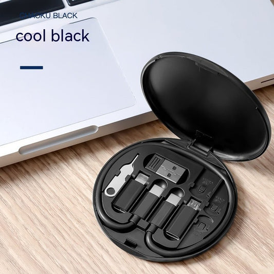 Portable Multifunction Data Cable Digital Storage Box Data Cable 60W Fast Charging Cable Five - in - one - Zambeel