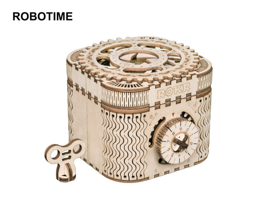 Robotime Rokr 123Pcs Treasure Box Creative 3D Wooden Puzzle Game Assembly Toys Chris Gift For Children Adults Teens Dropshipping - Zambeel