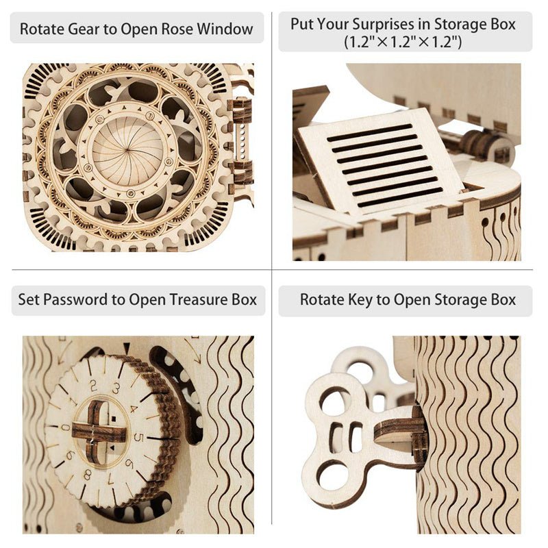 Robotime Rokr 123Pcs Treasure Box Creative 3D Wooden Puzzle Game Assembly Toys Chris Gift For Children Adults Teens Dropshipping