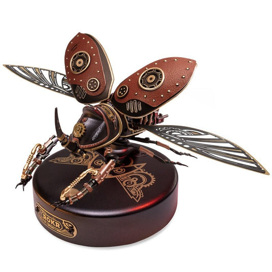 Robotime Rokr Metal 3D Puzzles Games Rhinoceros Beetle Punk Style Gift For Birthday Easy Assembly Mechanical Design Toys - MI01 - Zambeel