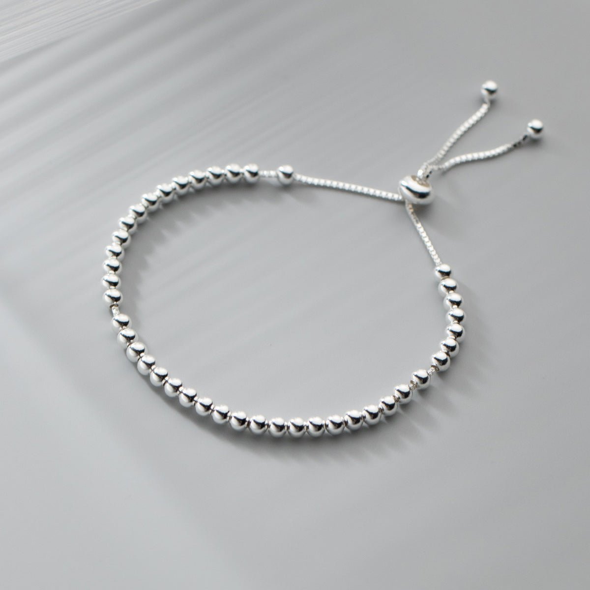 S925 Sterling Silver Light Bead Adjustable Bracelet - Zambeel
