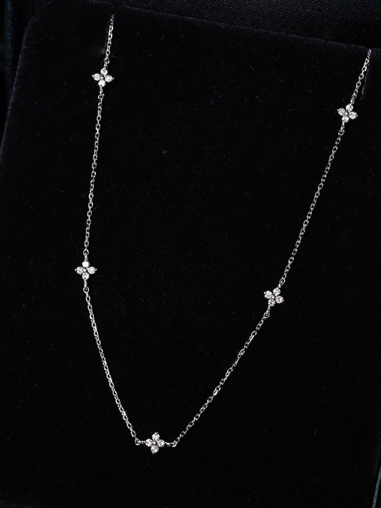 S925 Sterling Silver Plated 18K Gold Light Luxury Star Elegance High - grade Starry Clavicle Chain - Zambeel