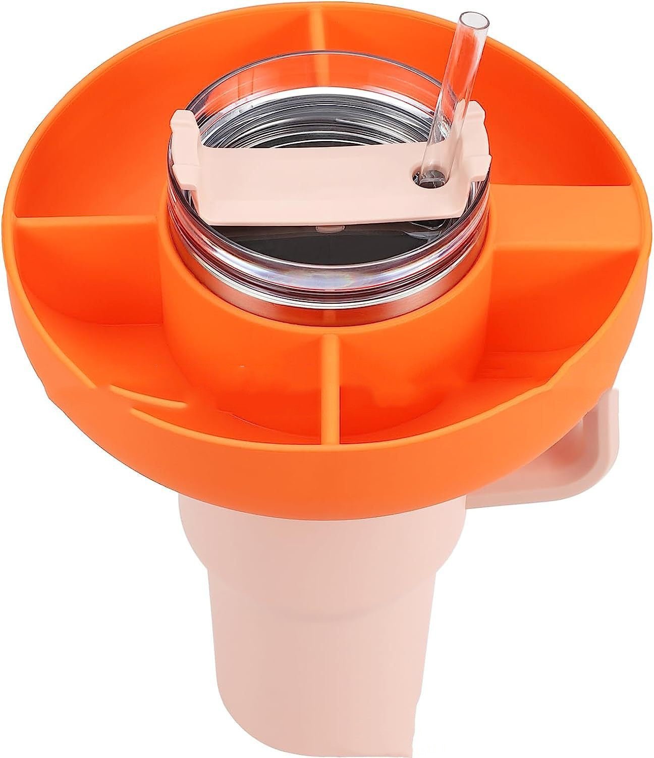Silicone Snack For Cup 40 Oz Reusable Snack Container 4 Compartment Snack Platters Cup Snack Bowl Cup Holder Food Tray - Zambeel