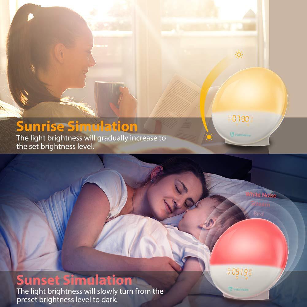 Smart Version APP Controlled WIFI 7 Color Changing Digital Wake Up Light