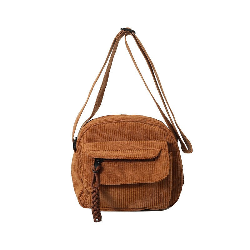 Solid Color Classy Exquisite Texture Portable Shoulder Messenger Bag