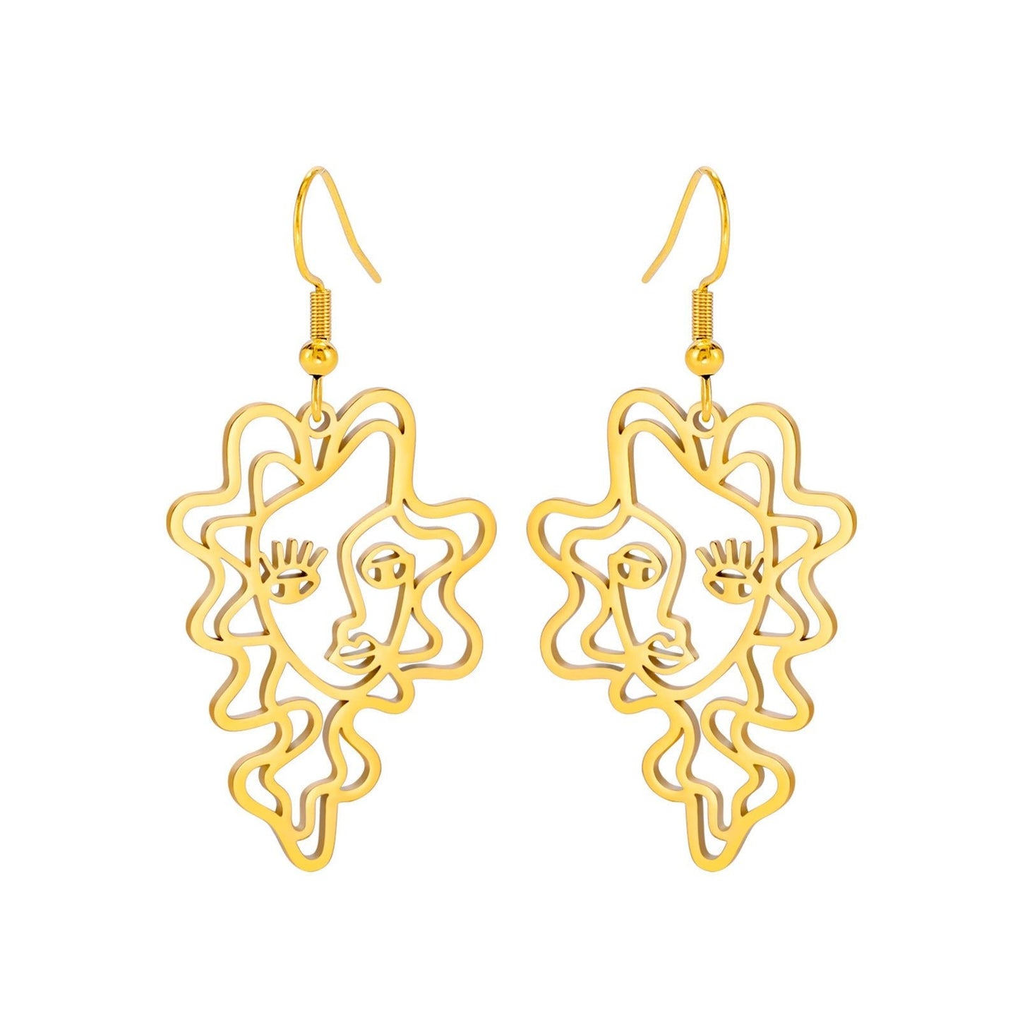 Titanium Steel Retro Ethnic Style Wave Girl Earrings