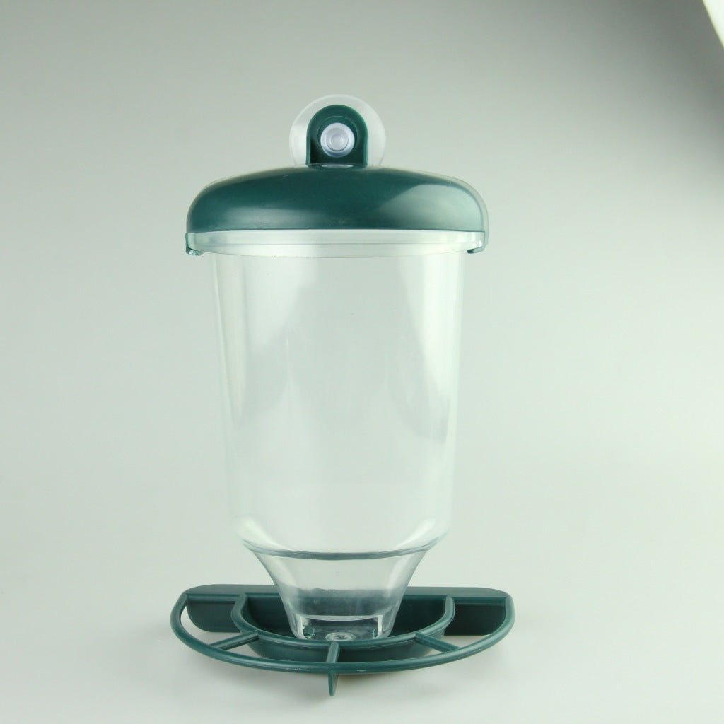 Transparent Plastic Suspension Type Automatic Bird Feeder With Cover - Zambeel