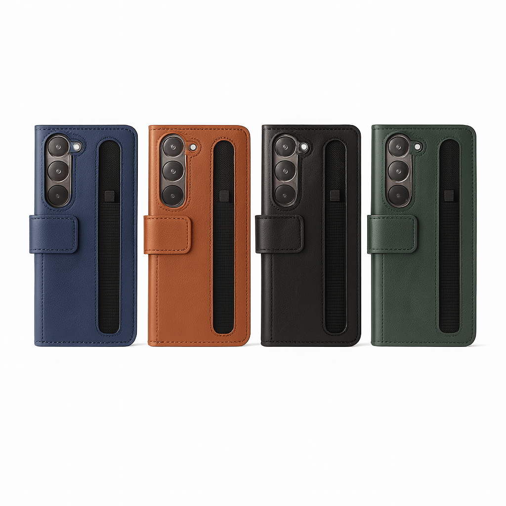 UrbanGrip Leather Folio Hand‑Strap Case - Zambeel
