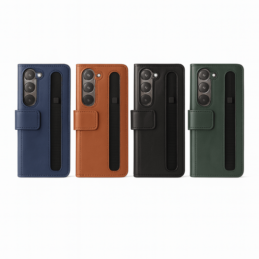 UrbanGrip Leather Folio Hand‑Strap Case - Zambeel