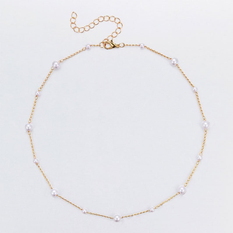 Vintage Pearl Clavicle Chain Female Simple - Zambeel