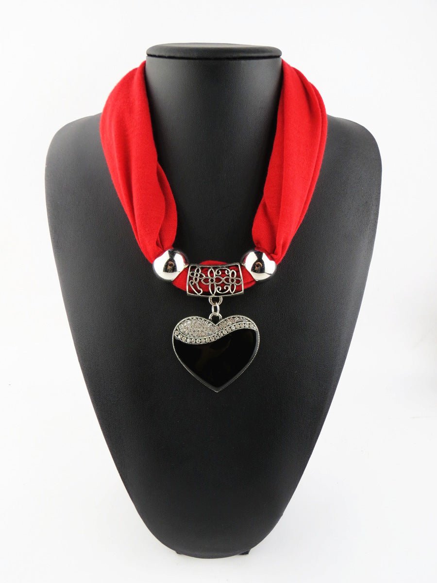 Women's Fashion Simple Heart - Shaped Pendant Scarf - Zambeel