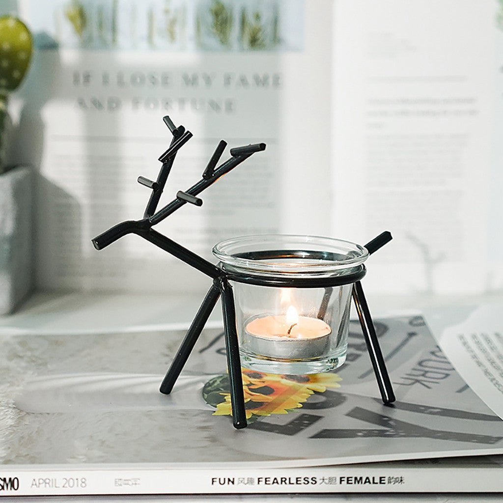 Wrought Iron Fawn Candle Holder - Zambeel